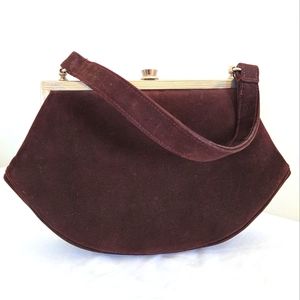 VINTAGE - Brown velvet purse